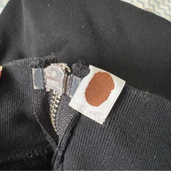 BAPE sz XS Black Full Zip Vest Shark Hoodie Fleece Bathing Ape Japan PONR - Picture 7 of 14